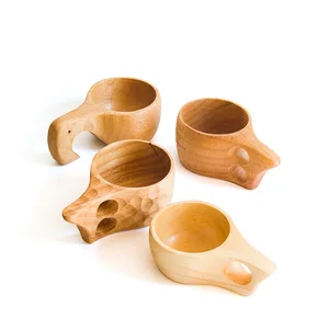 Image of Fancy Customized LOGO Wood Tea Cup Wholesale Reusable Wooden Coffee Cup