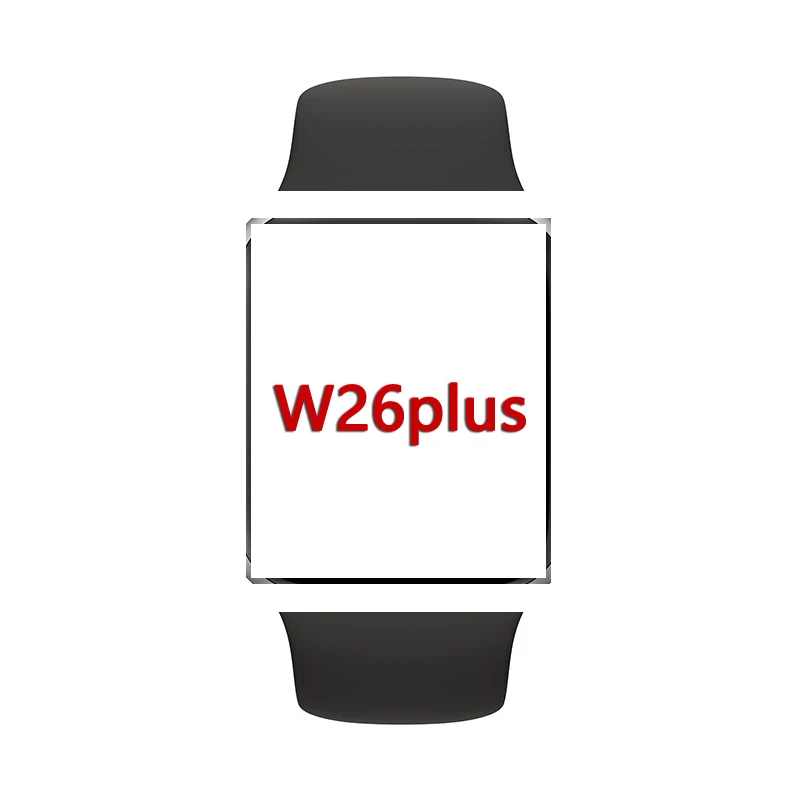 

W26 W26plus Smart Watch Rotary button full screen W26 plus Take your temperature ECG Heart rate Blood pressure Health sport band, Silver, black