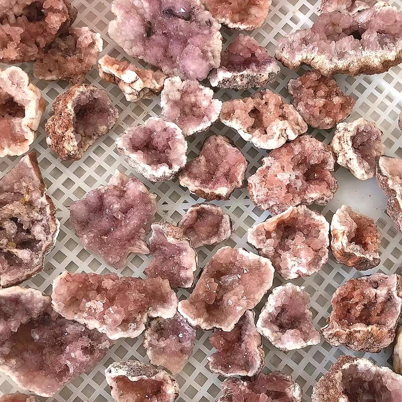 

Wholesale Natural Crystal Geode Cluster Pink Amethyst Cluster For Gifts