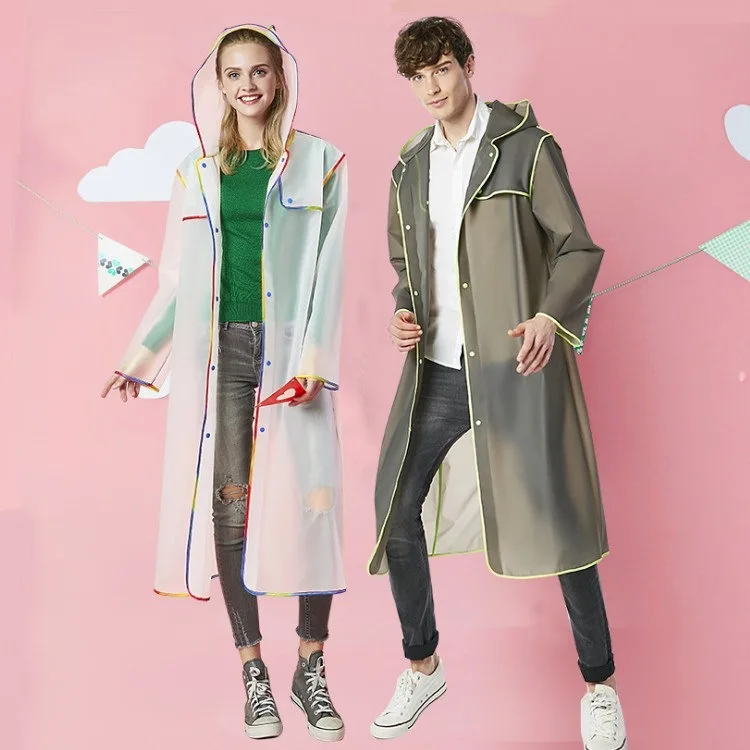 

Breathable Waterproof EVA Biodegradable Gray Color Raincoat, Gray,can be customized
