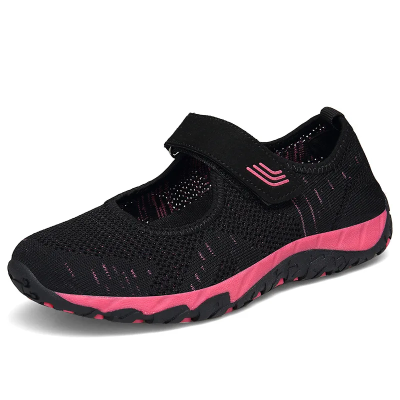 

Breathable mesh casual shoes ladies sneakers 2021 spring autumn solid hook & loop sneakers women shoes flats zapatos mujer