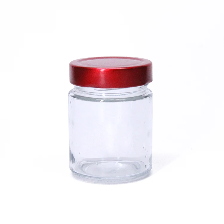 

3oz 8oz 12oz round glass fruit jam sauce honey jar for sale with twist-off metal lid, Transparent