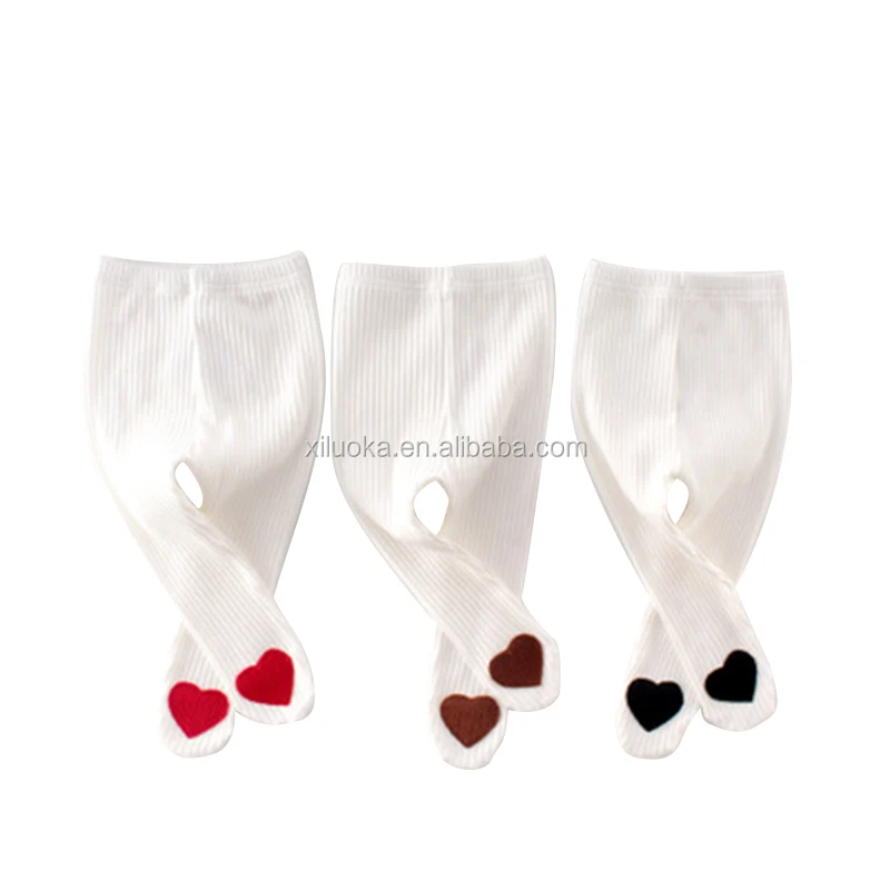 

2020 Hot Style Baby White Leggings Warm Heart Leggings For Autumn And Winter Baby Pants, Picture
