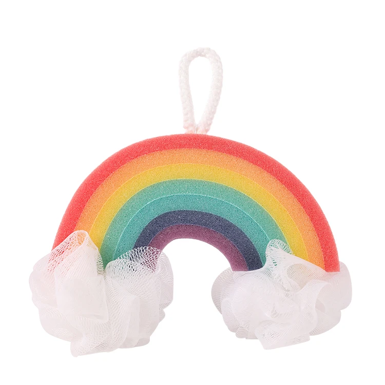 

OEM shape soft exfoliating sponge bath wholesale,baby bath sponge colorful rainbow baby bath sponge