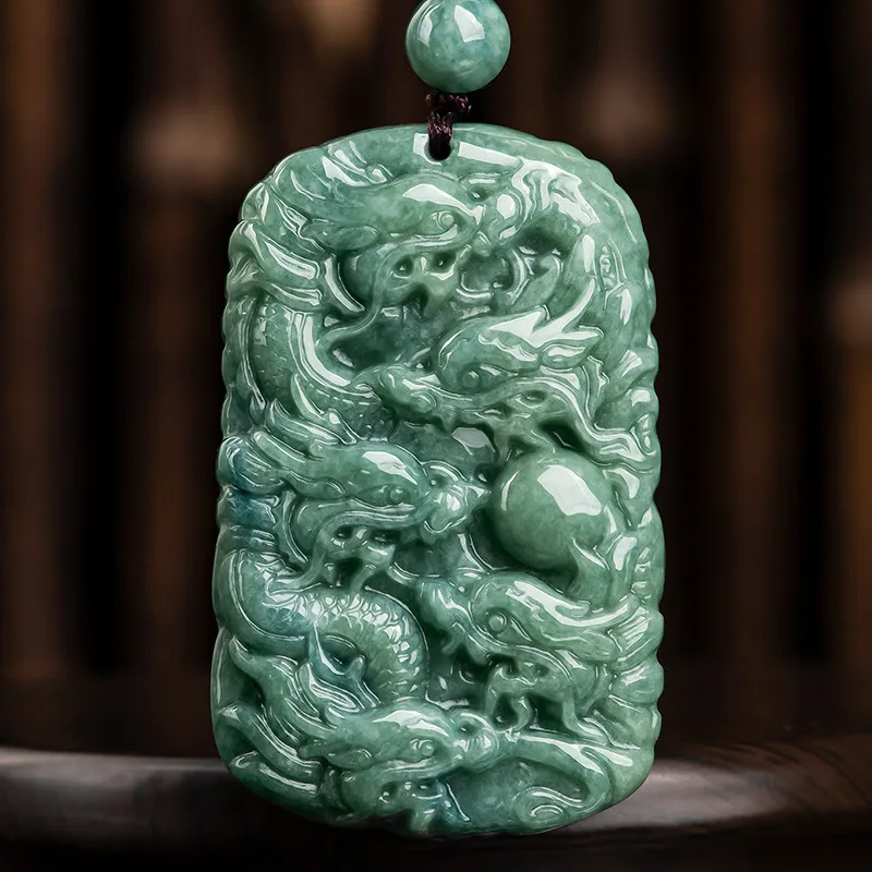 

Certified Grade A Natural Jade Jade Dragon Guardian Zodiac Dragon Ice Jade Pendant Pendant Men And Women Sihui Wholesale