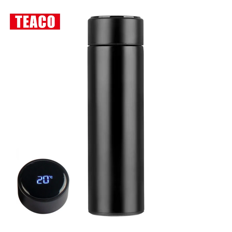 

Amazon top seller 500ml Wholesale Water Bottle Smart Vacuum flask With LED Temperature Display black mugs tumbler