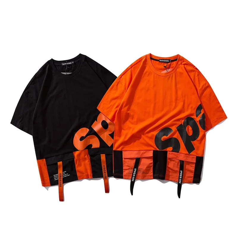 

fashion style hip hop letter printed summer loose man t-shirt for men