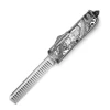 Christmas gift souvenir 3D pattern color stainless steel metal comb beard hair styling comb otf knife outdoor EDC tool