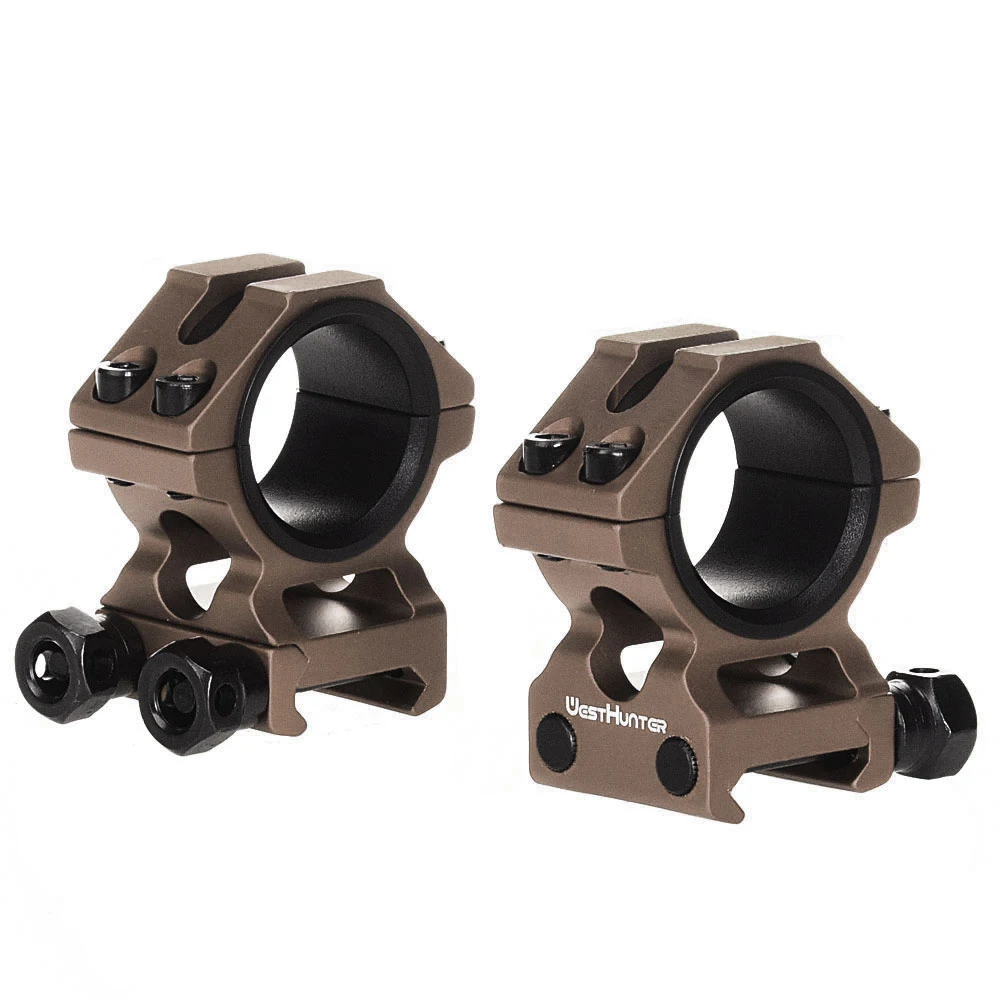 

WestHunter CNC Tan Scope Rings Low Profile Scope Mounts 30mm/1 inch Hunting Tactical 20mm Weaver Picatinny Rail Scope Mounts