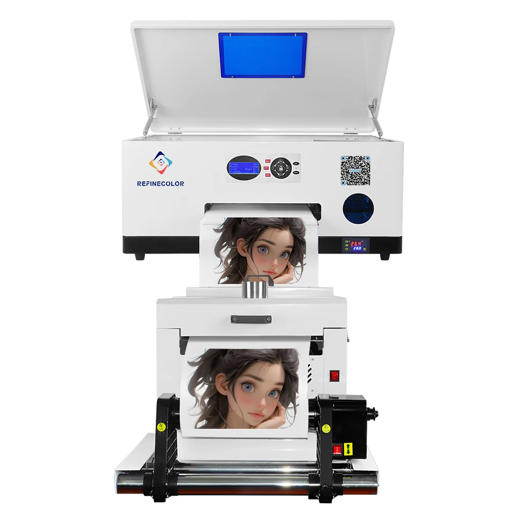 

Refinecolor Small A3 DTF Printer Double XP600 DTF Auto Roll To Roll Fabric Printing Machine For Hat Shoes JeansSmall Business