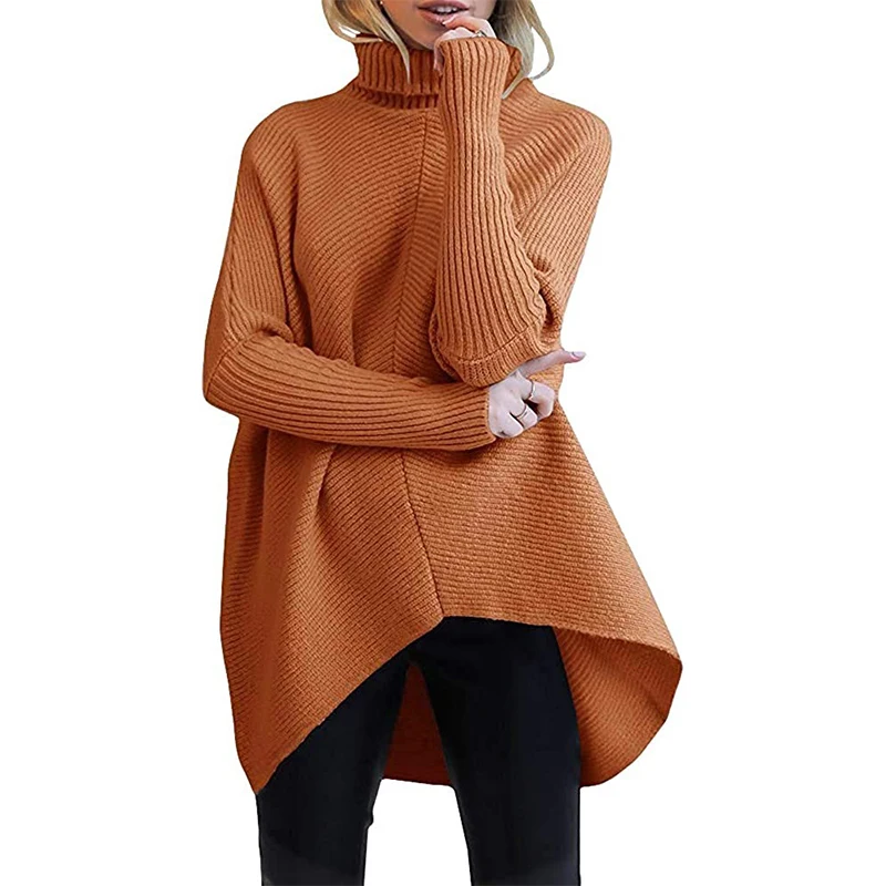 

Wholesale fashion ladies clothes winter pullover tops long sleeve turtleneck solid color women sweaters, 9 colors