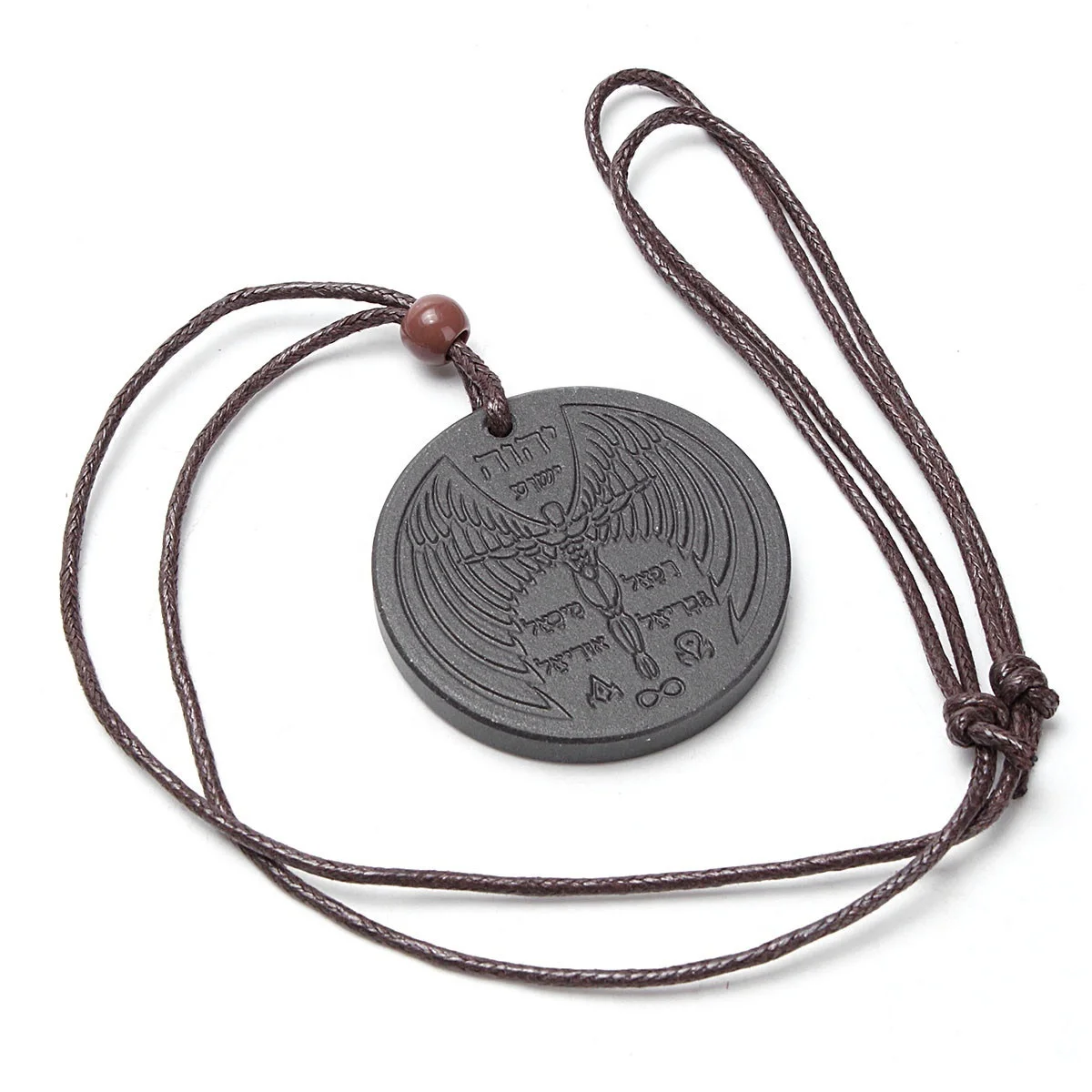 Angel Fly Children's Stainless Steel Quantum Lava Scalar Energy Pendant Nano Energy Card Featuring Man Design Classic Lava Stone