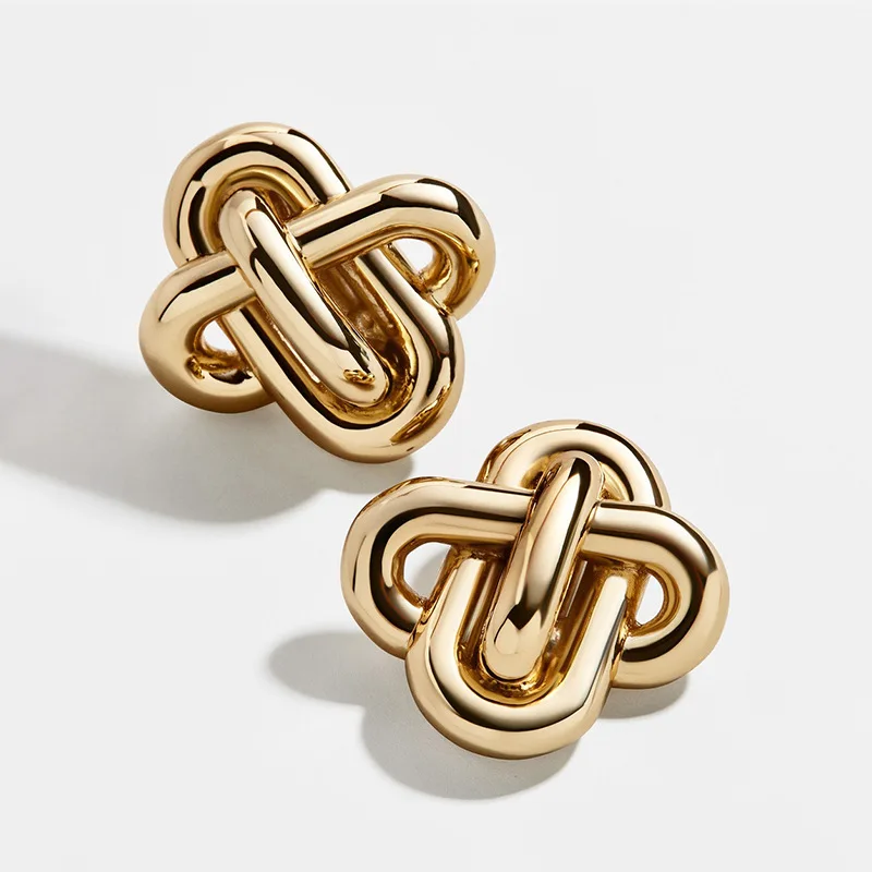 

Trendy Oval Cross Earrings Geometric Simple Metal Small Stud Earring For Decoration Women Fashion Jewelry Wholesale