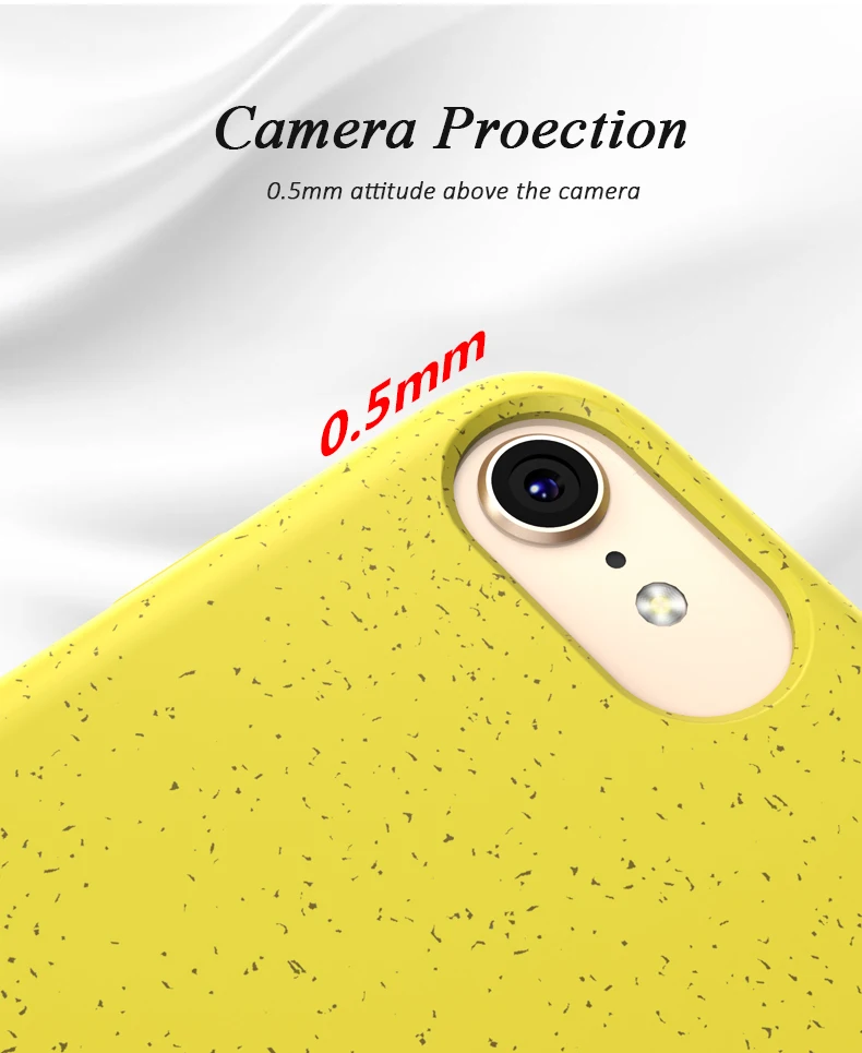 OEM Biodegradable Wheat Straw Material TPU Phone Case For Iphone 7 8 Back Cover