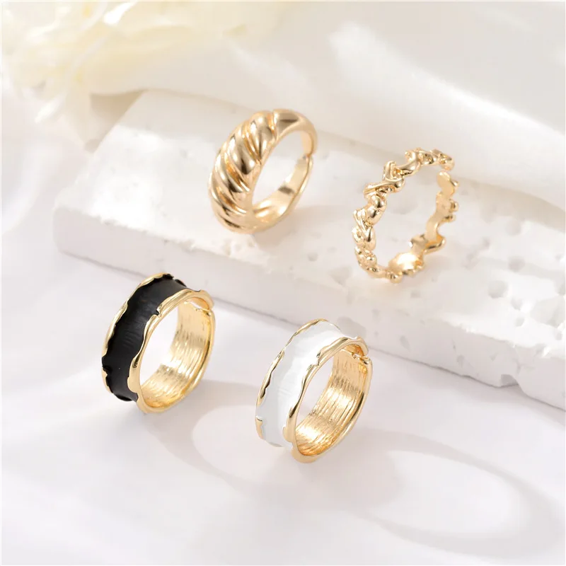 

Cross border unique personality niche cold wind copper plated 14K gold ringgold plated jewelry wholesale