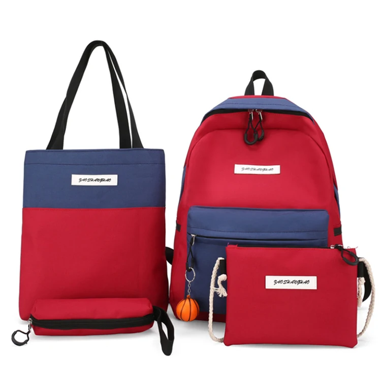 

Osgoodway2 Colorful School Backpack Custom 5 pieces Girls College School Bag Backpack Set, 4 colors