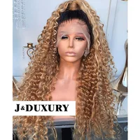 

Best grade 12A virgin human hair deep curly ombre 1B #27 full swiss HD lace frontal wigs for black women full lace wig