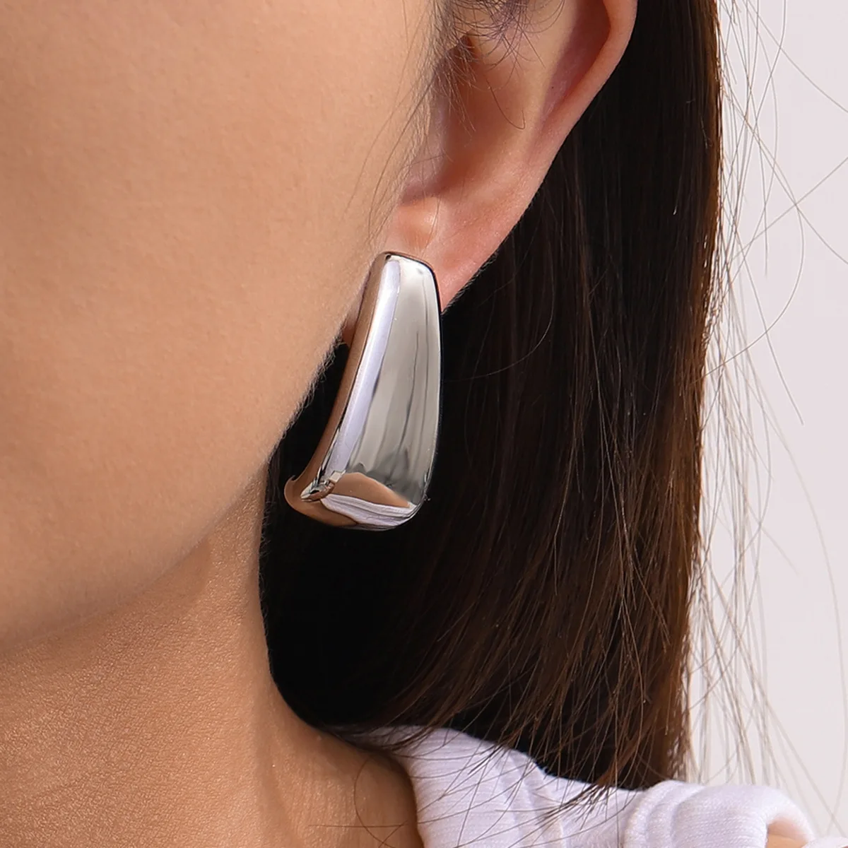 Aimgal Fashion Jewelry Tarnish-Free 316 Stainless Steel 18K Gold Plated Large Size Studs Earrings Trendy Party Gift