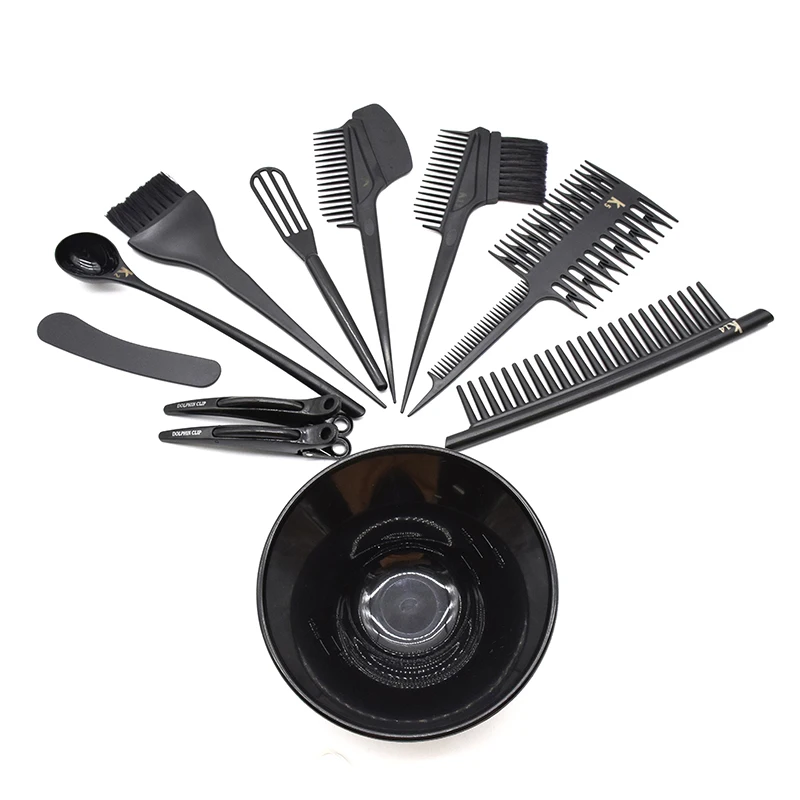 

New Hair Dyeing and Backing Brush Plastic Hairdressing Tools Tinting Bowl and Brush Set Mixed-tone Hair Coloring Suit