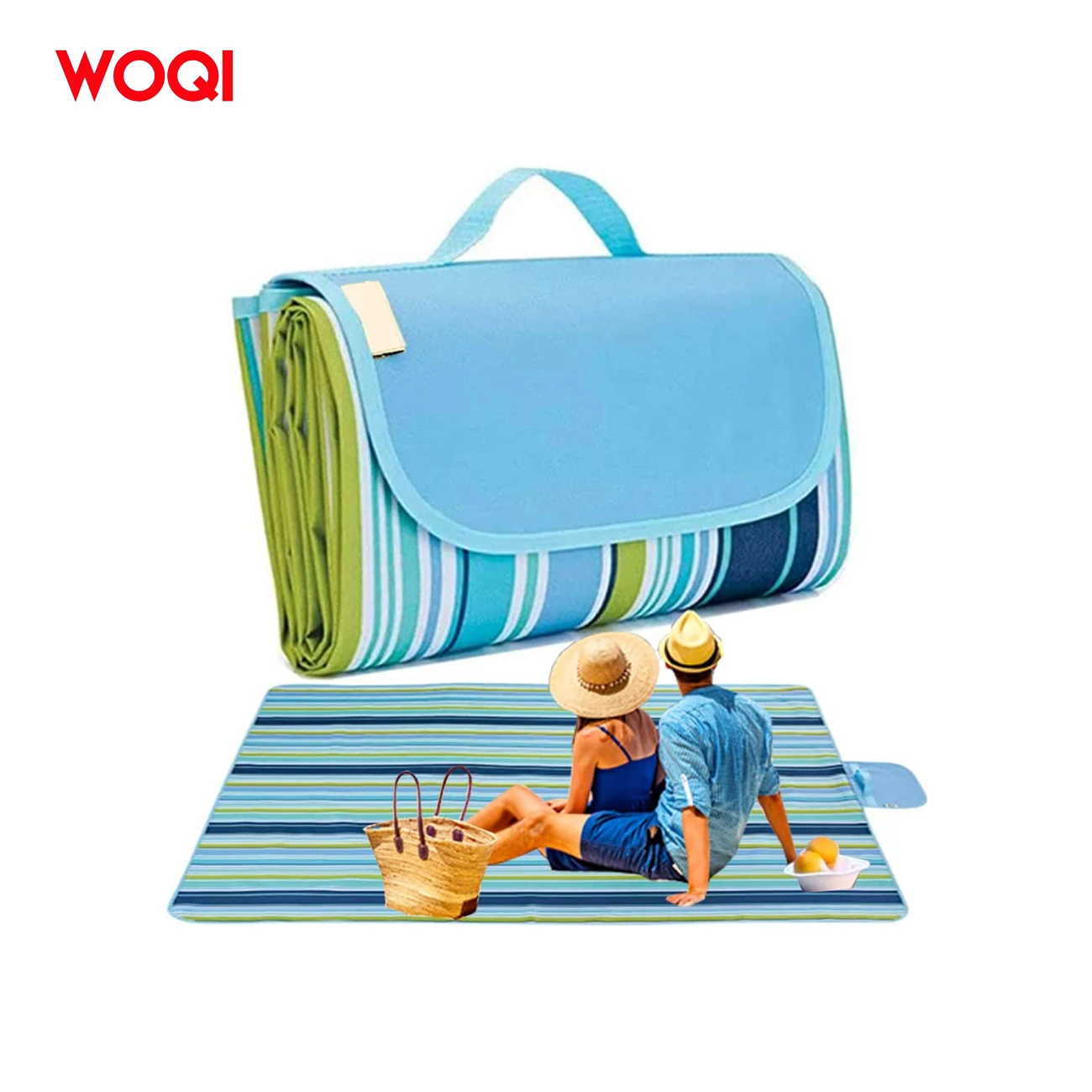 WOQI Hot Sale Waterproof Portable Outdoor Picnic Blanket  for Adults Travel Camping Hiking