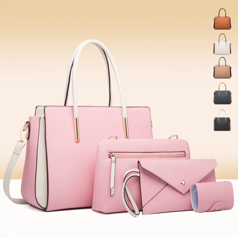 

2022 hot selling women luxury handbag sets purses 4 pieces lady bags, Customized color