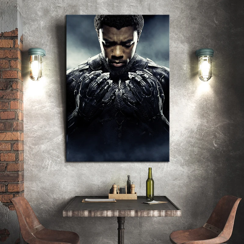 

Unframed Oil Painting Black Panther HD Wallpaper Living Room Decor Movie Poster Canvas Art Paints Wall Stickers Birthday Gifts, Multiple colours