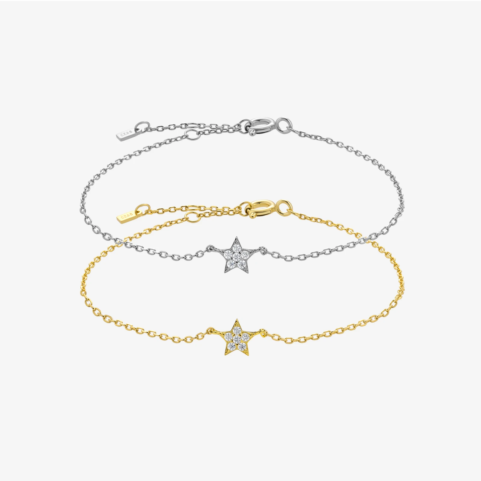 FUAMAY Fashion S925 Sterling Silver Anise 6mm Star Diamond-studded Star Drop Bracelets Jewellery Woman Gift