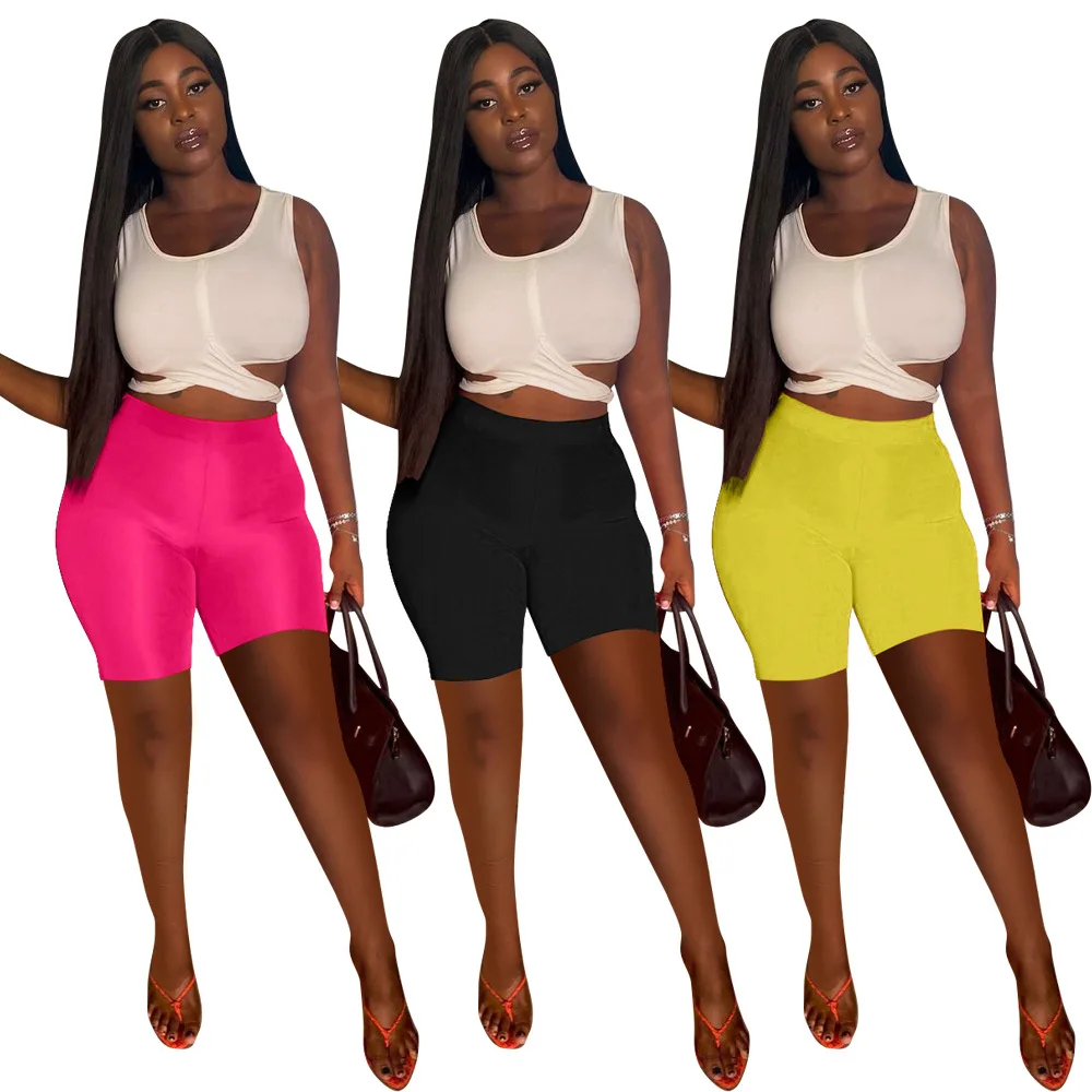 

DUODUOCOLOR Summer 2021 vest shorts new arrivals two piece solid color bandage set workout womens clothes D10750