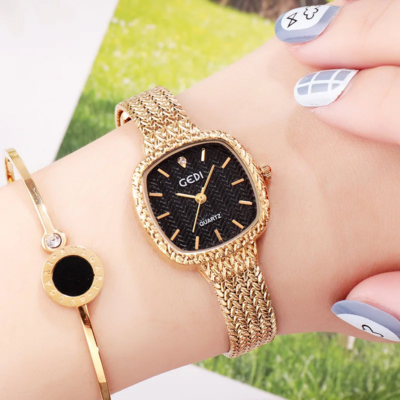 

New Square Stainless Steel Mesh Women Watches Lady Rose Gold Watch Women Waterproof Clock Ladies Dress Quartz Wristwatch