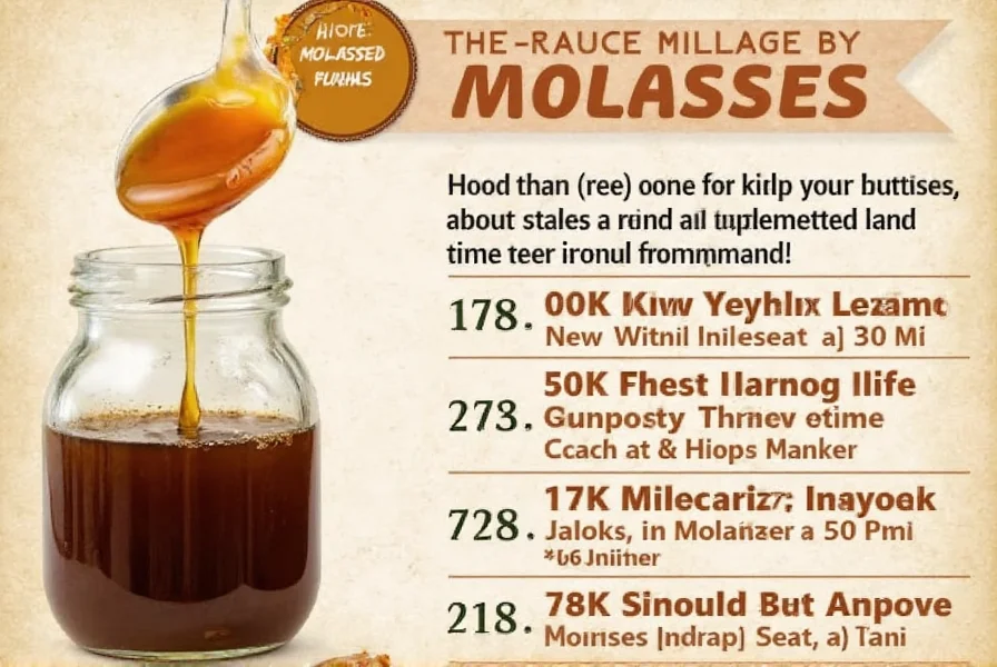Comparison of different molasses products on counter