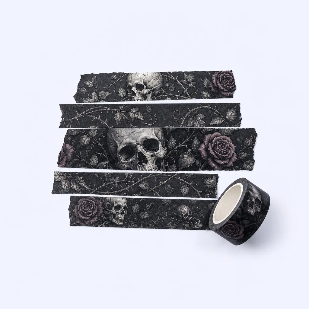 Dark gothic washi tape &mdash; applied creative scene