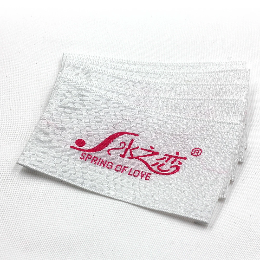 

Custom Damask Cotton Clothing Garment Care Label Brand Woven Cloth Label for Bags Shoes Clothes Clothing, Custom color