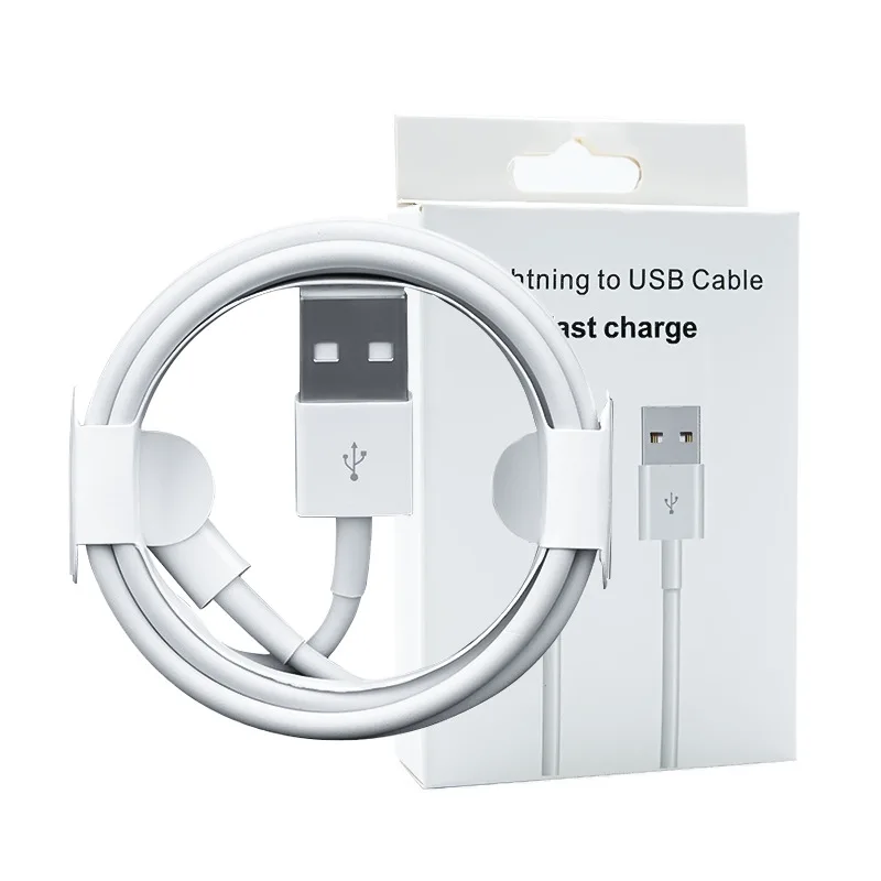 

Wholesale 1m 2m USB Cable For iPhone Charger 2.1A Fast Charging Data Cable For iPhone Charger Cable 6ft, White