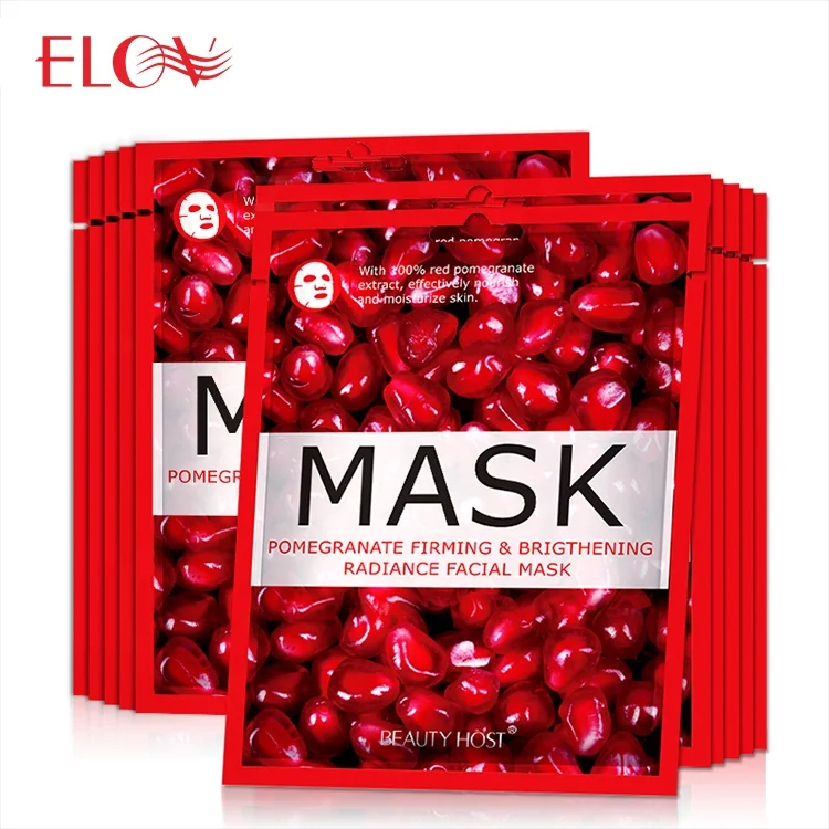 

Pomegranate Natural Organic Best Brightening Hydrating Sheet Facial Mask Wholesale OEM Skin Care Oil Control Facial Mask