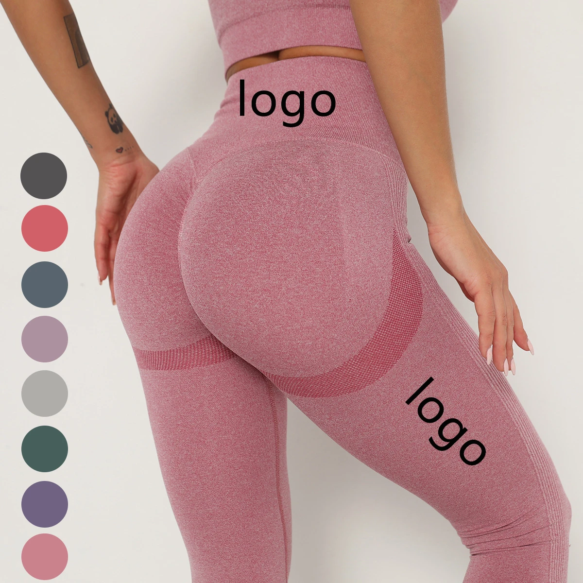 

Custom logo Ladies High Waistband Yoga Pants Skinny Workout Legging Side Yoga Capri Leggings, Mix