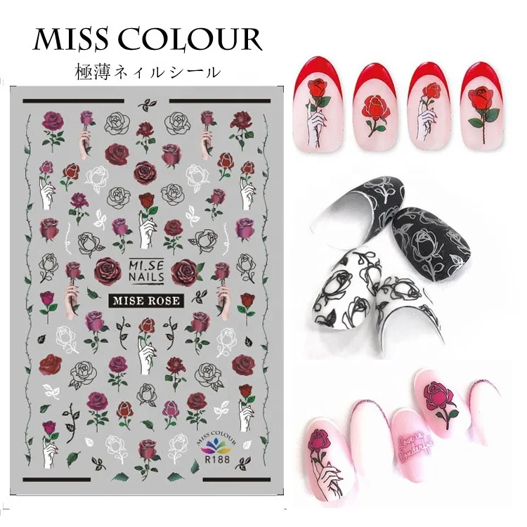 

1pcs New Nail Sticker Water Decal Slider Tattoo Rose Sunflower Full Wrap Manicure Decoration Foil Tip