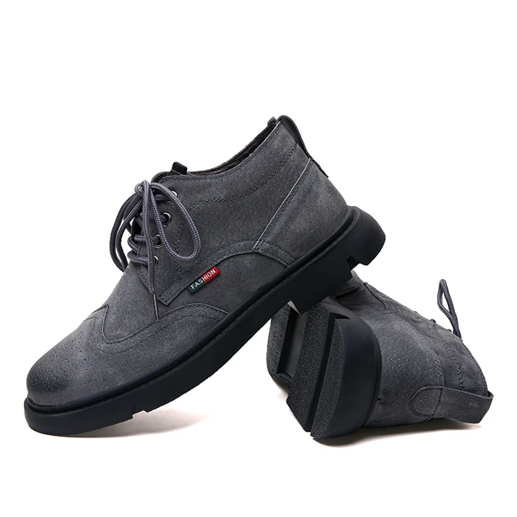 

china factory wholesale casual shoes cow leather hiking boots, Black, brown,grey or customized