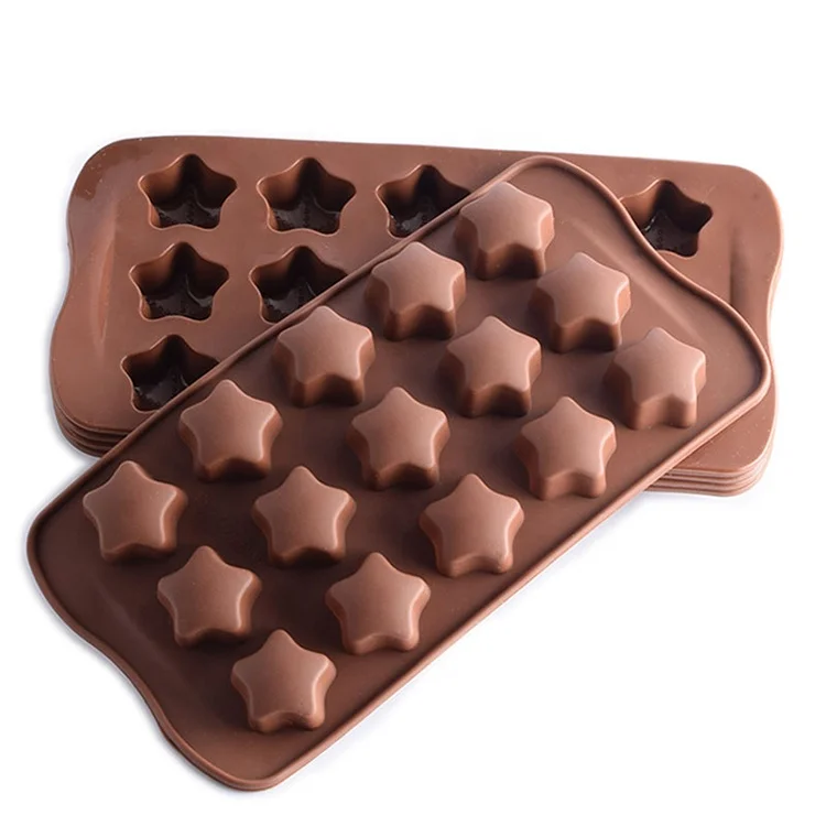 

Easy release 15 star cavity cake silicone mold star chocolate mold, Random