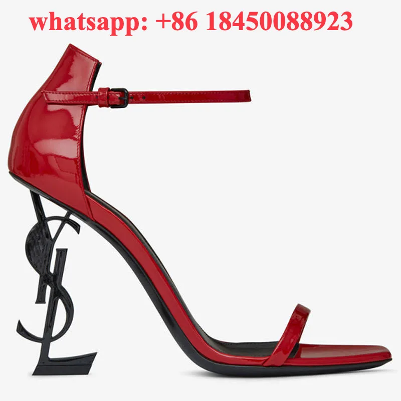 

2021 European Fashion Sandal Sexy Letters Shape High Quality Genuine Leather Heels in Popular Brand, 16 colors