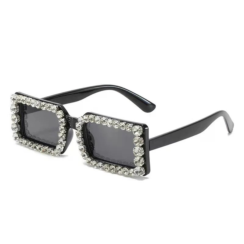 

Fashion Diamond Sun Shades Luxury Small Square Rhinestone Sunglasses, Colorful