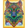 Wholesale Factory Needlework Diy Special Shaped Diamond Painting Cross Stitch Colorful Wolf Head Mosaic Gift Wall Art Decor