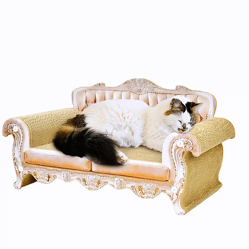 

Princess Style Corrugated Cardboard Cat Lounge Scratching Poster Board Cardboard Cat Scratcher Sofa Bed