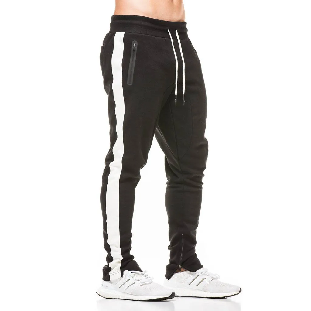 

Fitness sports trousers autumn color matching straight outdoor running training fitness pants men's trousers