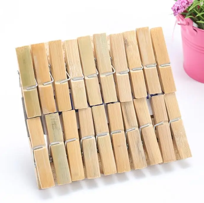 

Factory Wholesale Decorative Mini Wooden Clothes Hanging Peg Clips Mini Craft Peg Clothespins Nature Bamboo Wooden peg