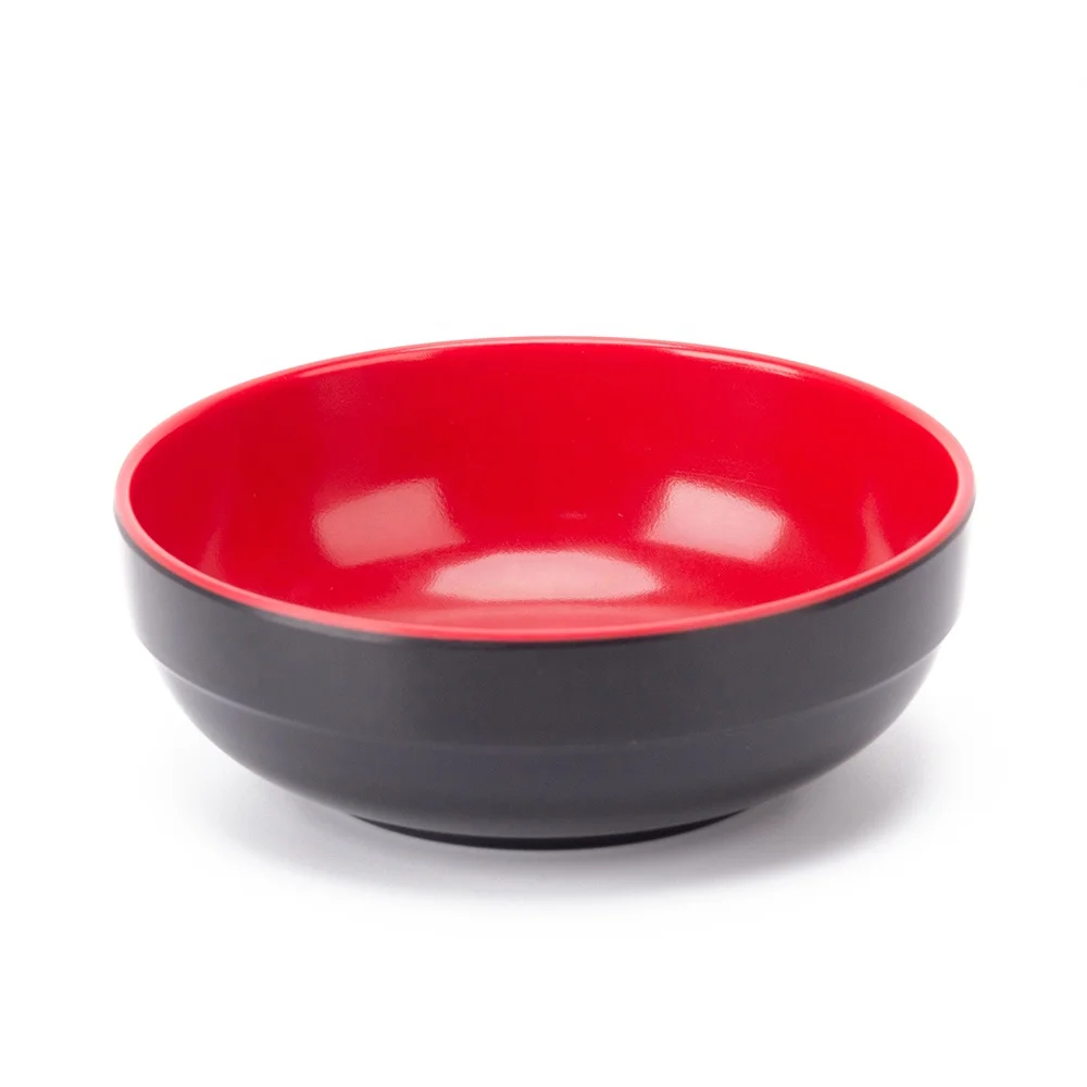 

Black and Red Melamine Cereal Soup Bowls Dishwasher Safe Bowl For Restaurant Salad Ice Cream Oatmeal