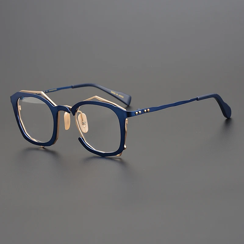 

High quality glasses exquisite handmade polygon irregular design artistic fashion glasses frame, 3colors