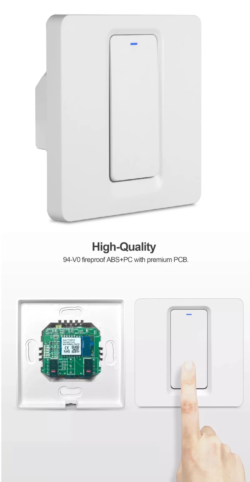 Ready to Ship Alexa Google Home Voice Control EU/UK Type 1 Gang Zigbee Switch - ANKUX.COM