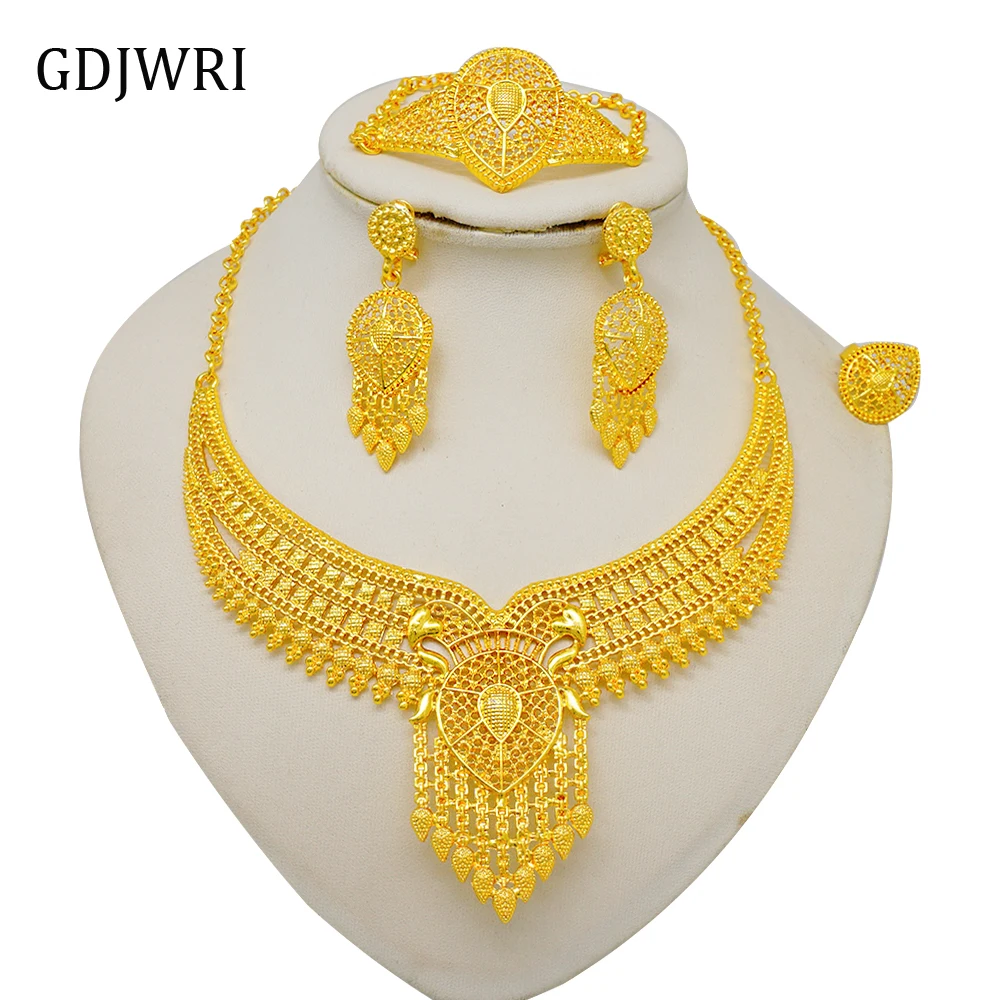 

GDJWRI BJ1214 gold 18k womens bridal fashion jewelry jewelry sets 24k gold plated dubai bridal luxury jewelry sets