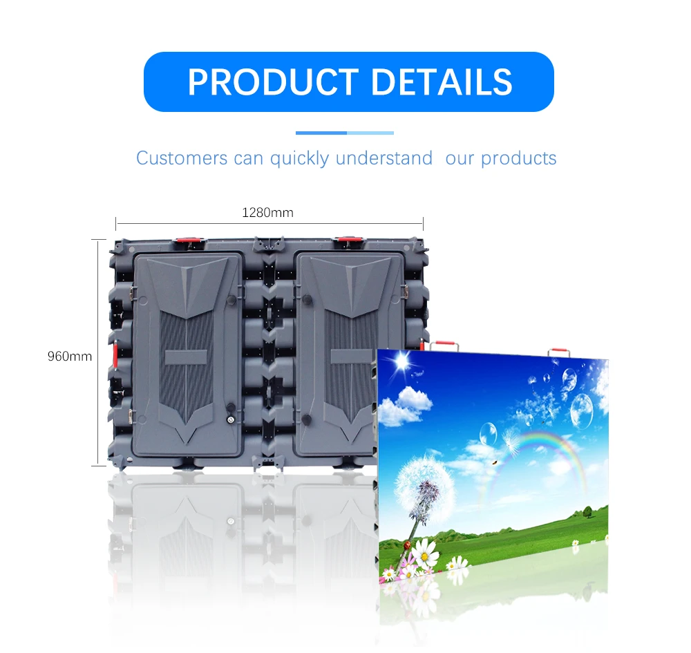 Outdoor Led Display P5 P6.67 P8 P10 1920x960mm IP65 Waterproof Seamless Installation Advertising Led Display