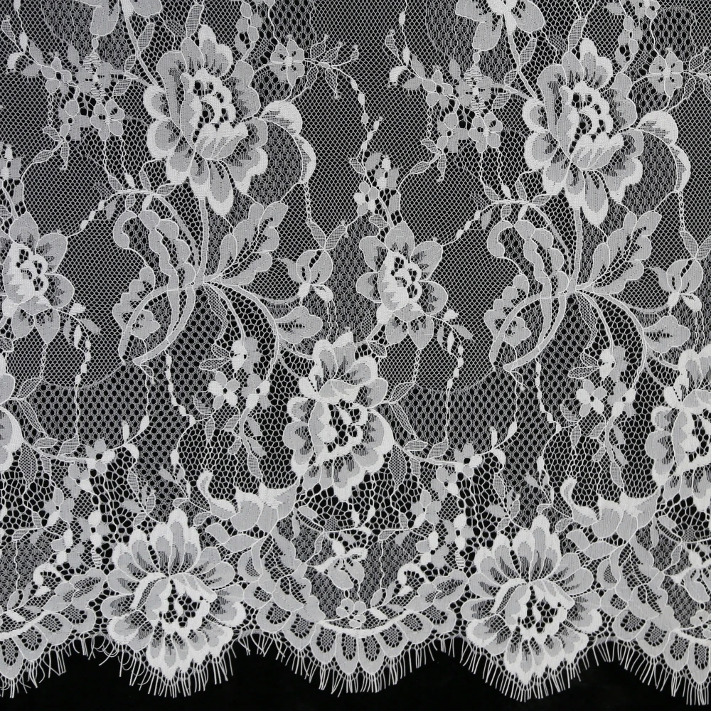 

High Quality Gorgeous eyelash design eco nylon french lace fabric